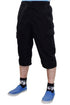 Mens Three Quarter Cotton Cargo Shorts