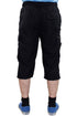 Mens Three Quarter Cotton Cargo Shorts
