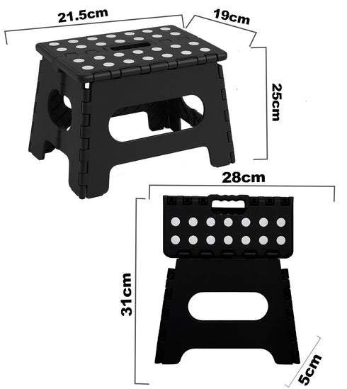 Foldable Plastic Step Stool with Non-Slip Surface