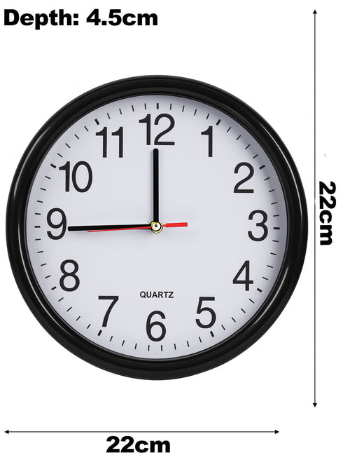 Classic Quartz Wall Clock – Silent Sweep, Easy-to-Read Numbers, Modern Round Design
