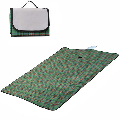 Foldable Waterproof Picnic Blanket with Handle – Large Outdoor Tartan Mat for Beach, Camping & Park