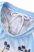 Women’s Palm Tree Print Summer Beach Shorts - Blue or Pink