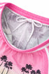 Women’s Palm Tree Print Summer Beach Shorts - Blue or Pink