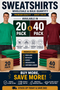 Mens Plain Crew Neck Sweatshirt - 20/40 Pack