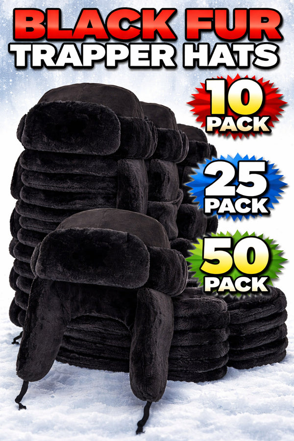 Unisex Faux Fur Trapper Hat – Bulk Pack (10/25/50 Hats)
