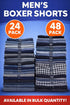60 Pack Men’s Cotton Boxer Shorts - From 49p Per Unit