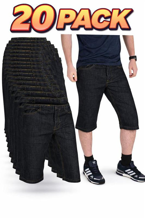 Men’s Dark Wash Denim Shorts - 10/20 Pack