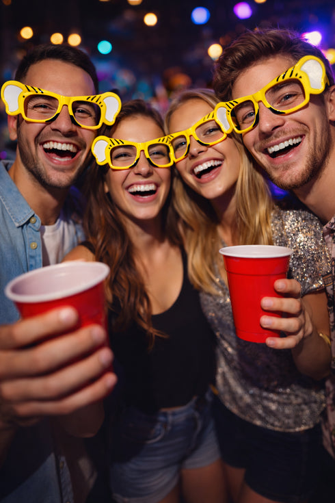 10 Pack Neon Summer Fancy Hula Glasses