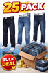 Men's Straight Cut Regular Fit Jeans - 25 or 50 Pack