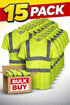 Men's Yellow Hi-Vis Polo Shirt - Reflective Workwear (15 or 30 Pack)