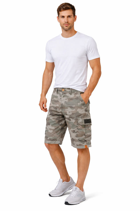 Mens Camo Cargo Knee Length Shorts