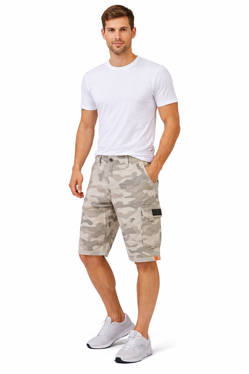 Mens Camo Cargo Knee Length Shorts