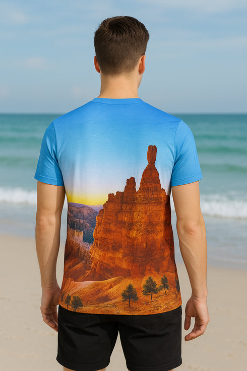 Men’s Scenic Landscape Print Short Sleeve T-Shirt