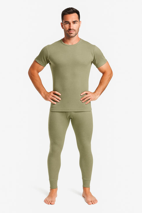 Mens Long Johns Half Sleeve Thermal Set