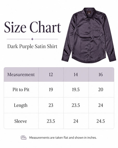 Women’s Purple Long Sleeve Satin Shirt