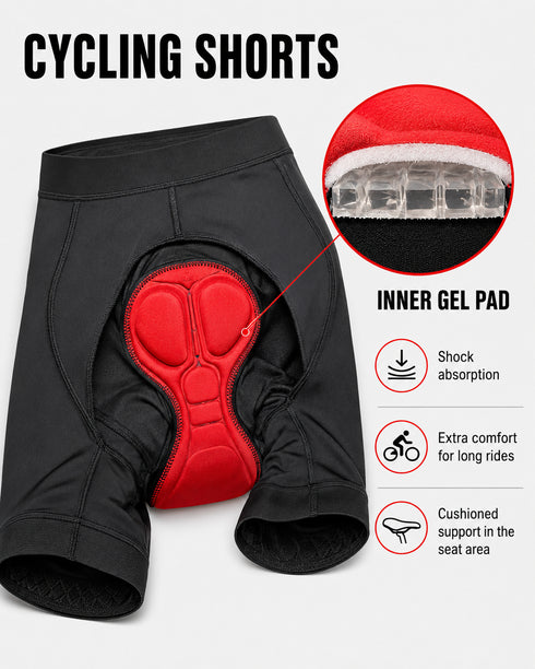 Men’s Padded Cycling Shorts with 3D Gel Cushion