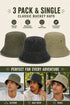 Men’s Cotton Summer Bucket Hats - 3 Pack & SIngle