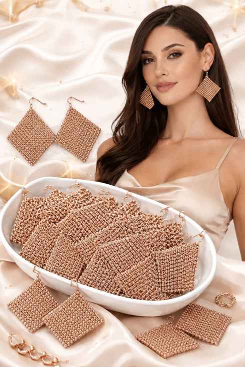 50 Pack Diamond shaped Artificial Lalana Earrings - From 49p Per Unit