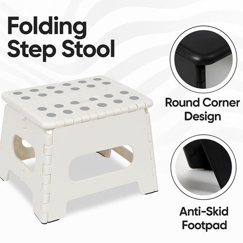 Foldable Plastic Step Stool with Non-Slip Surface