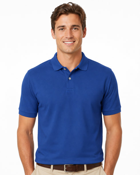 Men’s Pique Polo Shirt - Polycotton Short Sleeve Top
