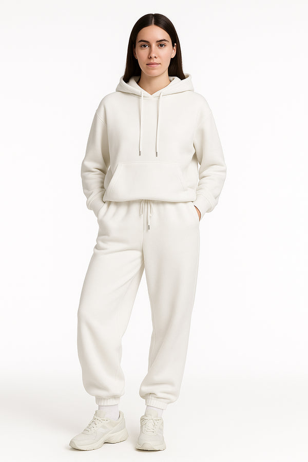 Womens White Pullover Tracksuit