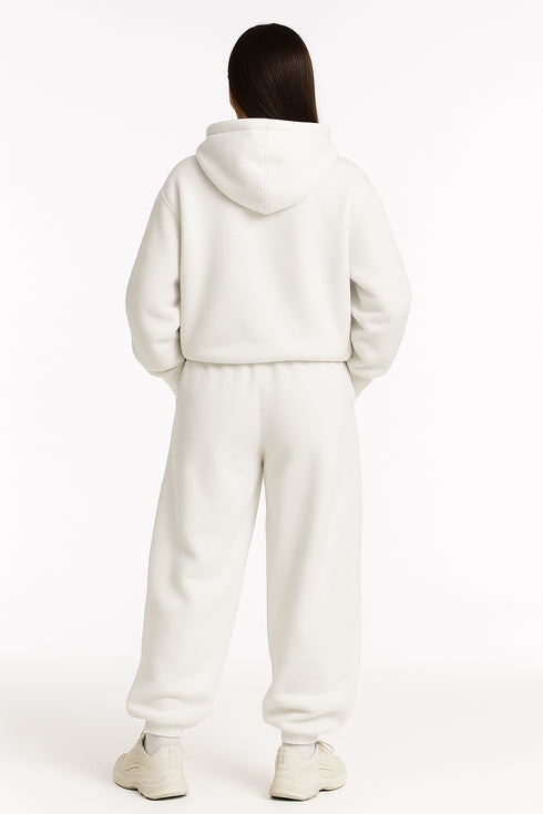 Womens White Pullover Tracksuit