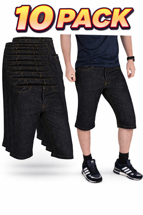 Men’s Dark Wash Denim Shorts - 10/20 Pack