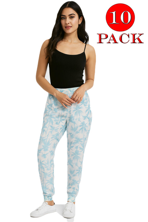 Ladies Printed Wide Leg Capri Trouser - 10/20 Pack