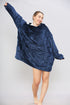 Unisex Oversized Blanket Hoodie – Navy Ultra Soft Wearable Fleece