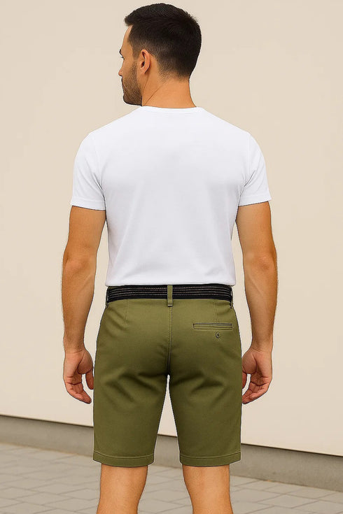 True Face Belted Chino Cotton Shorts