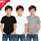 3 Pack Kids Plain Cotton Blend T-shirts