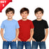 3 Pack Kids Plain Cotton Blend T-shirts