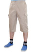 Mens Three Quarter Cotton Cargo Shorts