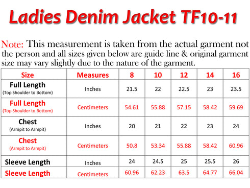 Ladies Long Sleeve Stretchable Denim Jacket