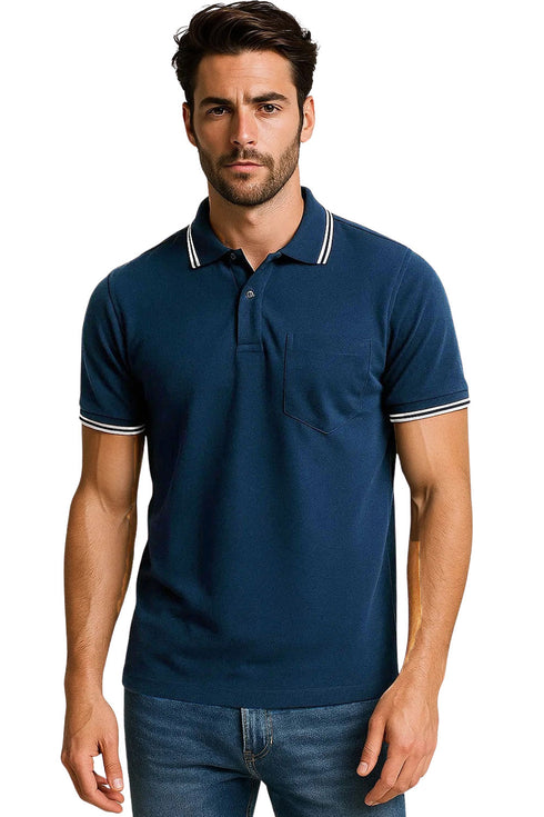 Men Polo Collar T-shirt with Pocket