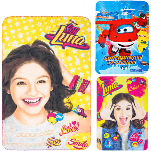 Kids Throw Over Bed Blanket - Pack of 3