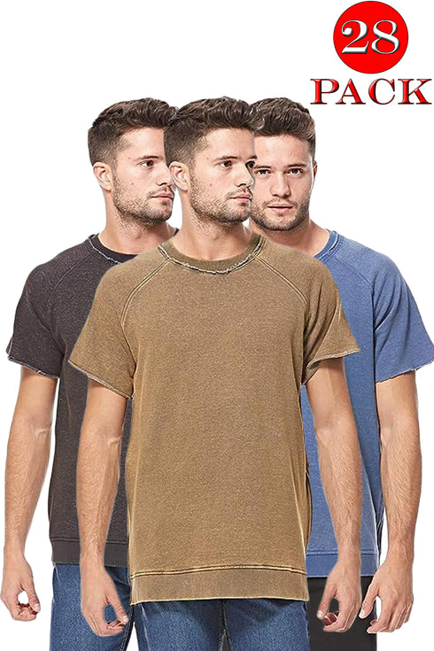 Men's Zip Side Casual T-Shirt - 14/28 Pack