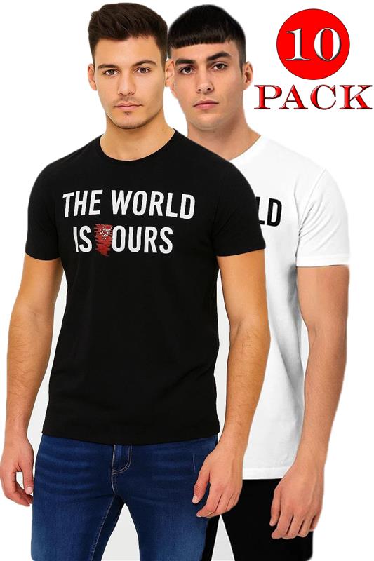 Mens Brave Soul Casual Summer Graphic T-Shirt - 10/20 Pack