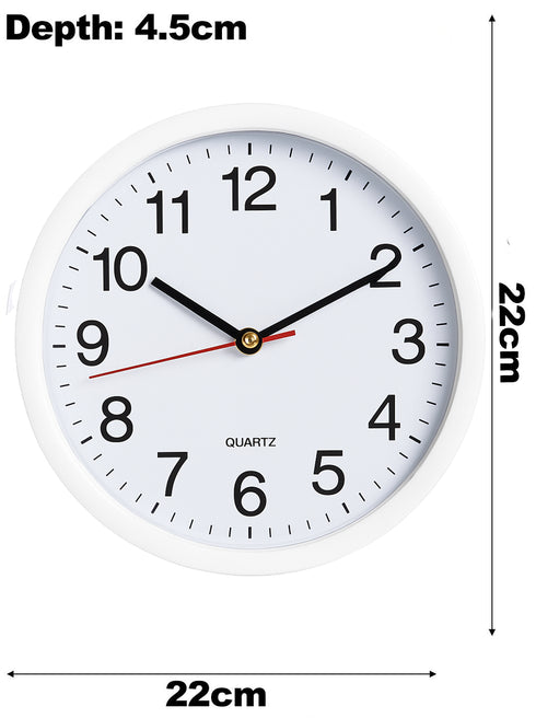Classic Quartz Wall Clock – Silent Sweep, Easy-to-Read Numbers, Modern Round Design