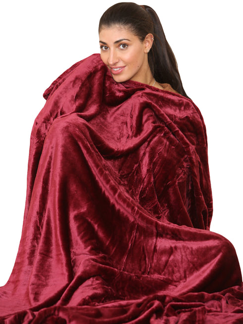 Large Faux Fur Warm Fleece Throw