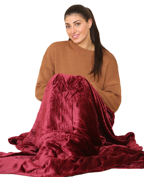 Large Faux Fur Warm Fleece Throw