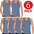 6 Pack Men's Plain Polycotton Sleeveless Vest – Soft, Lightweight, Print-Friendly Gym Tank Top