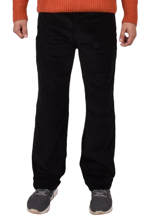 Men Straight Leg Cotton Velvet Trousers