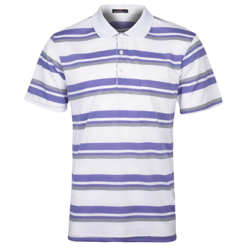 3 Pack Mens Striped Polo Collar Shirts