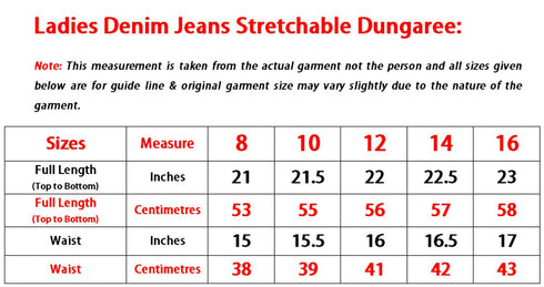 Womens Denim Jeans Dungaree