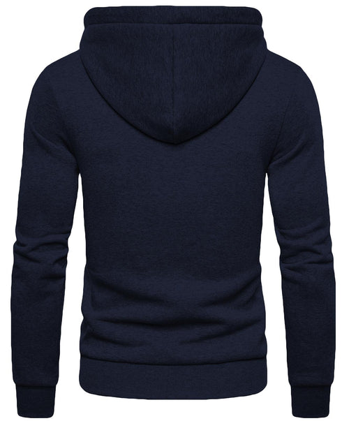 Mens Plain Fleece Zip Up Hoodie With Free Same Cord