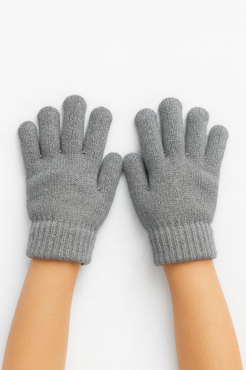 6 Pairs Kids Winter Gloves – Assorted Colours, Warm Knit Stretch Gloves