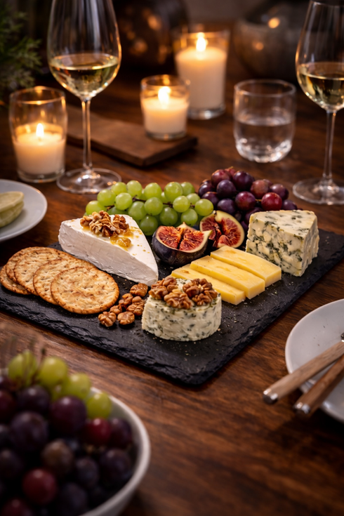 Natural Slate Serving Board – Rustic Stone Cheese & Charcuterie Platter for Appetisers, Sushi & Desserts