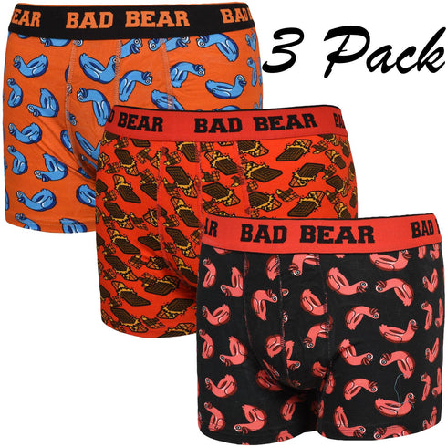 Bad Bear Kids Novelty 3 Pack Cotton Boxer Trunks