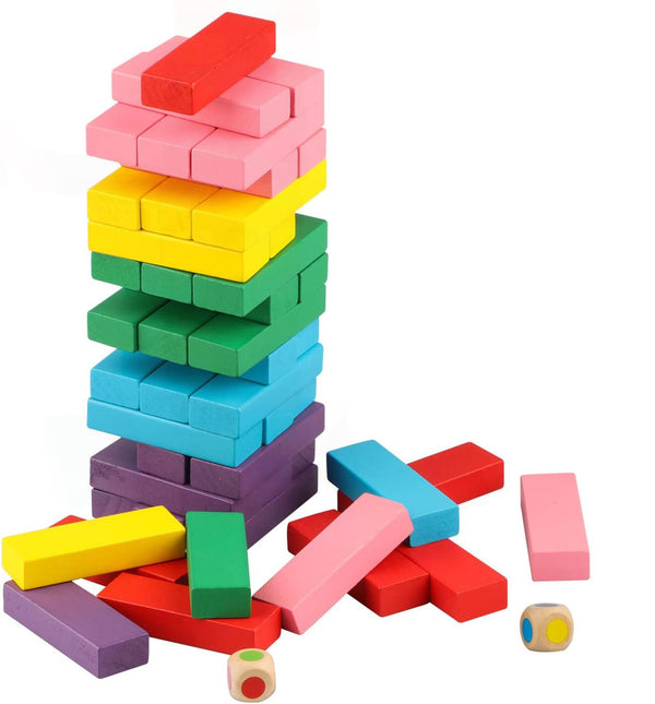 Tumble Tower Building Colourful Jenga Blocks